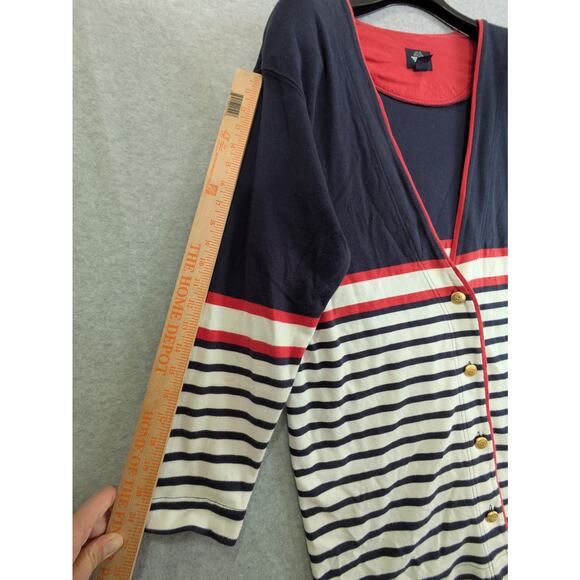 Dockers Cardigan Men’s 1X Black Vintage Golf Sweater with Blue Stripe V Neck - Picture 2 of 15